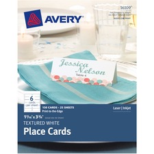 AVE16109 - Avery&reg; Place Cards, Uncoated, 1-7/16" x 3-3/4", Textured, White, 150 Cards (16109)