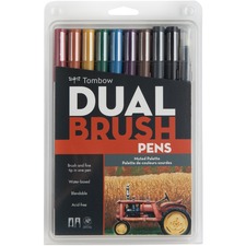 TOM56186 - Tombow Dual Brush Art Pen 10-piece Set - Muted Colours