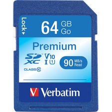 VER44024 - Verbatim 64GB Premium SDXC Memory Card, UHS-I V10 U1 Class 10