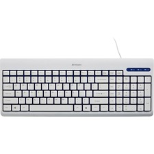 VER99377 - Verbatim White USB Corded Keyboard
