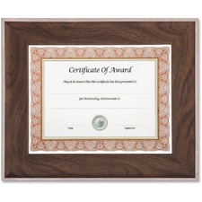 NUD15152 - Glolite Nu-dell 8.5" x 11" Executive Series Document/Photo Frame, Mahogany/Silver Outer Border