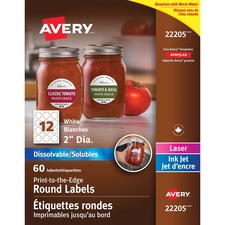AVE22205 - Avery&reg; Dissolvable Print-to-the-Edge Round Labels