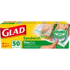 CLO12615WAVE - Glad Sandwich Zipper Bags
