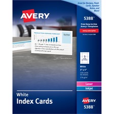 AVE05388 - Avery&reg; Laser Print Printable Index Card