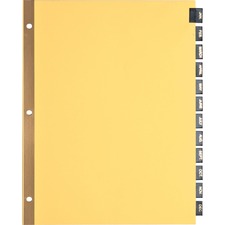 BSN01183 - Business Source Monthly Black Leather Tab Index Dividers
