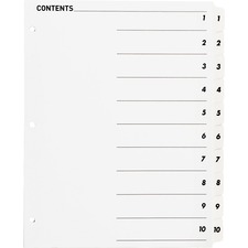 BSN05854 - Business Source Table of Content Quick Index Dividers
