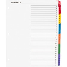 BSN21907 - Business Source Table of Content Quick Index Dividers