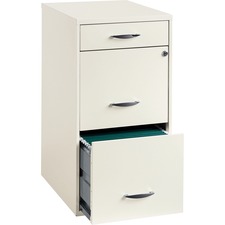 LLR19157 - Lorell SOHO White 3-drawer File Cabinet