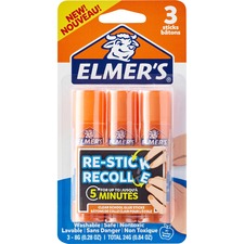 EPI64803LMR - Elmers Re-stick Clear School Glue Sticks