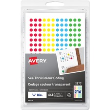 AVE2370 - Avery&reg; See Thru Removable Colour Coding Labels