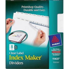 AVE11437 - Avery&reg; Index Maker Print & Apply Clear Label Dividers with White Tabs