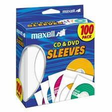 MAX190133 - Maxell CD-402 CD/DVD Sleeves (100-Pack)