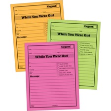 ABF9711NEON - Adams Neon While You Were Out Message Pads