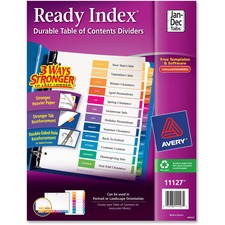 AVE11127 - Avery&reg; Ready Index Customizable Table of Contents Classic Multicolor Dividers