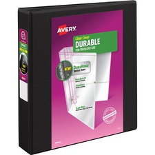 AVE17021 - Avery&reg; Durable View Binder, 1-1/2" Slant Rings, 375-Sheet Capacity, DuraHinge(R), Black (17021)