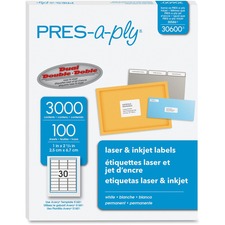 AVE30600 - PRES-a-ply Labels for Laser and Inkjet Printers