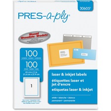 AVE30605 - PRES-a-ply Labels for Laser and Inkjet Printers