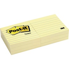 MMM6306PK - Post-it Notes, 3 in x 3 in, Canary Yellow, Lined