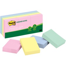 MMM653RPA - Post-it Greener Notes, 1.5 in x 2 in, Helsinki Color Collection