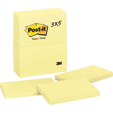 MMM655 - Post-it Notes, 3 in x 5 in, Canary Yellow