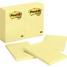 MMM660YW - Post-it Notes, 4 in x 6 in, Canary Yellow, Lined