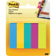 MMM6705AU - Post-it Page Markers, Assorted Colors , 1/2 in x 2 in