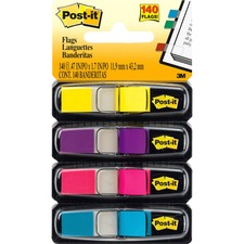 MMM6834AB - Post-it Flags, Assorted Bright Colors, 1/2 in. Wide