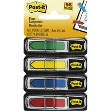 MMM684ARR3 - Post-it Arrow Flags, Assorted Primary Colors, 1/2 in. Wide