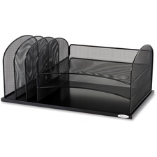 SAF3254BL - Safco Onyx 3 Tray/3 Upright Section Desk Organizer