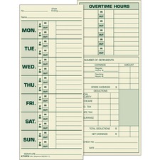 TOP1291 - TOPS Monday-Sunday Time Cards