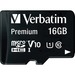 VER44082 - Verbatim 16GB Premium microSDHC Memory Card with Adapter, UHS-I V10 U1 Class 10