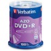 VER95098 - Verbatim AZO DVD+R 4.7GB 16X with Branded Surface - 100pk Spindle