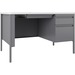 LLR66940 - Lorell Fortress White/Platinum Steel Teachers Desk