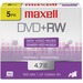 MAX634045 - Maxell DVD Rewritable Media - DVD+RW - 4x - 4.70 GB - 5 Pack