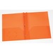 OXF76023 - Oxford Orange Two Pocket Poly Portfolio with Prongs