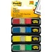 MMM6834 - Post-it Flags, Assorted Primary Colors, 1/2 in. Wide